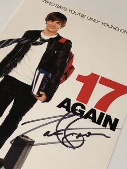 Zac Enron signed promo card for “17 Again”