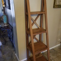 Solid Birchwood Ladder Bookshelf / Knick Knack Shelf