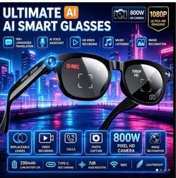 AI Smart Glasses with 1080P HD Camera