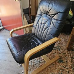 Westnofa Bentwood Leather Arm Chair Mid-century modern Norwegian 