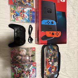 Nintendo Switch + 4 Games (hablo Espanol)