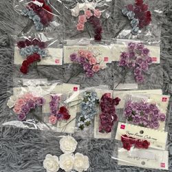 🌸 Daiso Paper Flower Rose Set – Mixed Colors (Craft Supplies) 