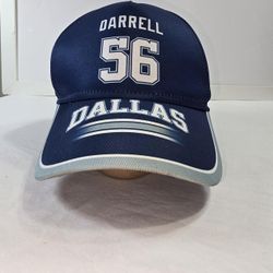Dallas Cowboys Darrell K Royal Navy Blue Cap with White Text Reading 'DARRELL 56' and 'DALLAS'