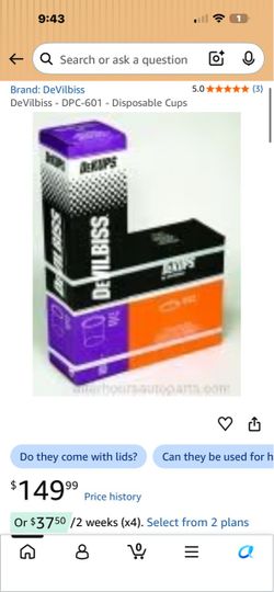 Devilbiss DeKup Cups and Lids