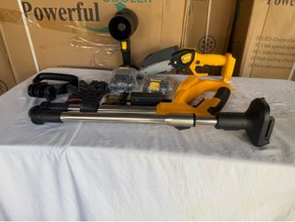 3-in-1 20V Cordless Pole Saw Kit, Telescopic Trimmer + 6" Mini Chainsaw + Leaf Blower