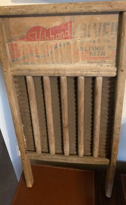 Vintage Lady Hibbard silver washboard