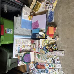 Large Scrapbooking & Craft Supply Lot – Stickers, Albums, Paper & Tools