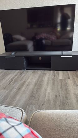 Tv stand couch and trash can for sale