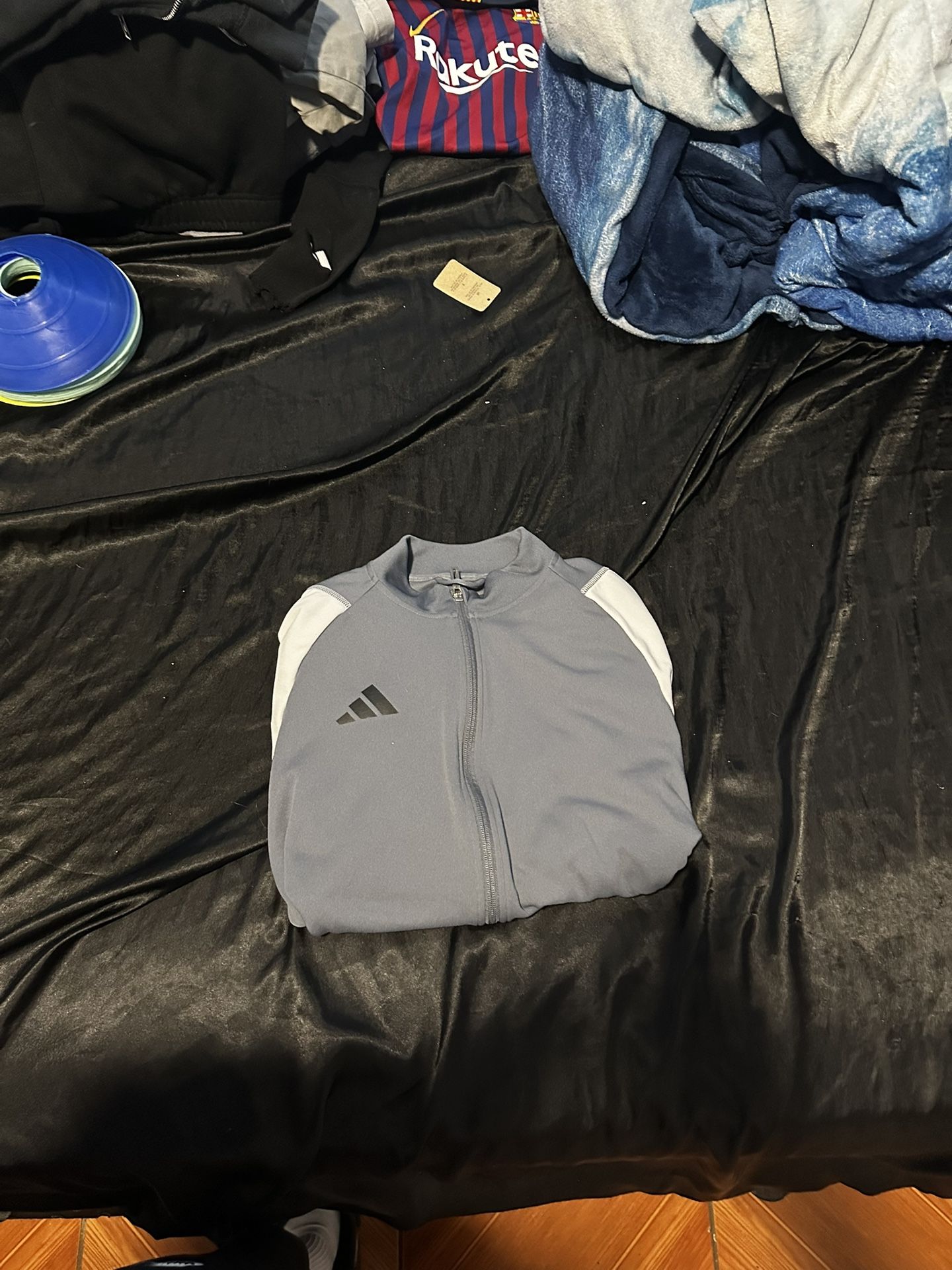 Adidas Zip Up Grey and Black Training Sweater