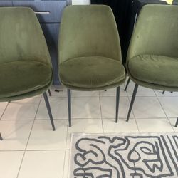 Modern Green Dining Chairs – Set of 6 – Moving Sale, Must Go