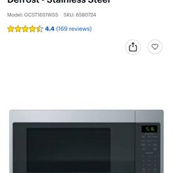 Open Box - GE - 1.6 Cu Ft. Countertop Microware With Sensor Cooking - Stainless Steel 