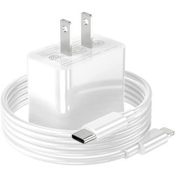 Fast USB-C Power Adapter with 6 ft C to Lightning Cable