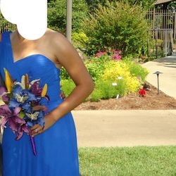 Bill Levkoff  Blue, Sheath, One Should Bridesmaid Dress