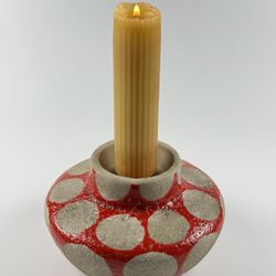 Bright Red Vase Like Taper/Votive/Tea Light Candle Holder