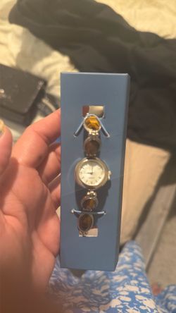 Avon Silver Tigers Eye Band Watch