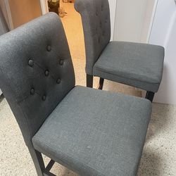 30” Fabric Barstools w/Solid Wood Legs