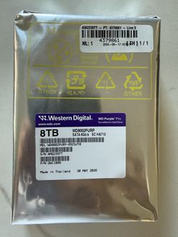 New sealed Western Digital Purple Pro 8TB SATA hard drive