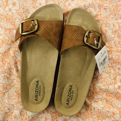 Arizona, Flat sandals, Brown, Size 7 Medium 