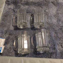 Set Of Glass Beer Mugs