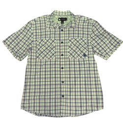 Duluth Alaskan Hardgear Shirt Mens M Green Plaid Vented UPF 45 SS Button