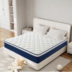 12 Inch Hybrid Queen Mattress in a Box - Gel Memory Foam & Pocket Springs, Soft & Plush Fiberglass-Free Bed, CertiPUR-US Certified, 60x80 Inches, New