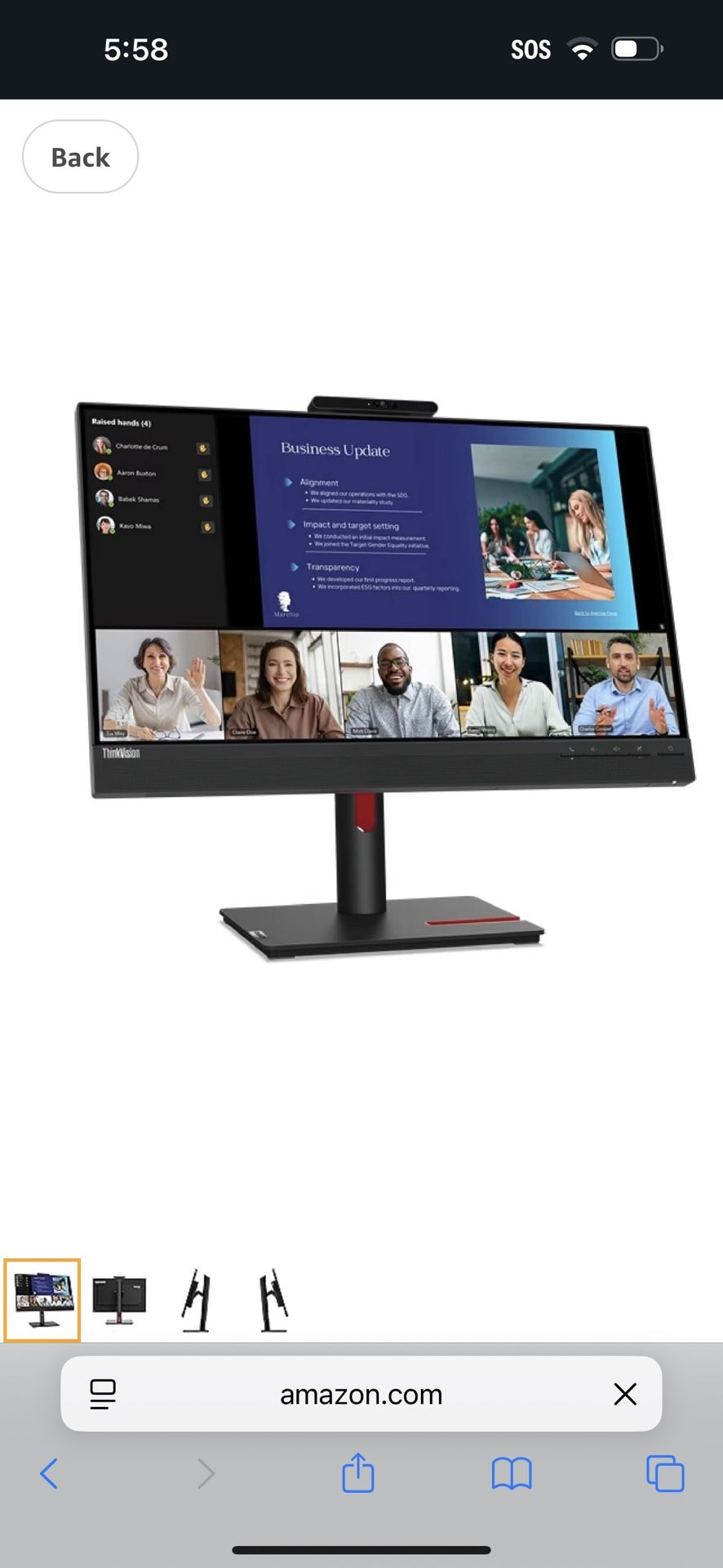 Lenovo ThinkVision T24v-20 23.8” LED Monitor