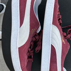 Puma Men Suede Burgundy Shoes