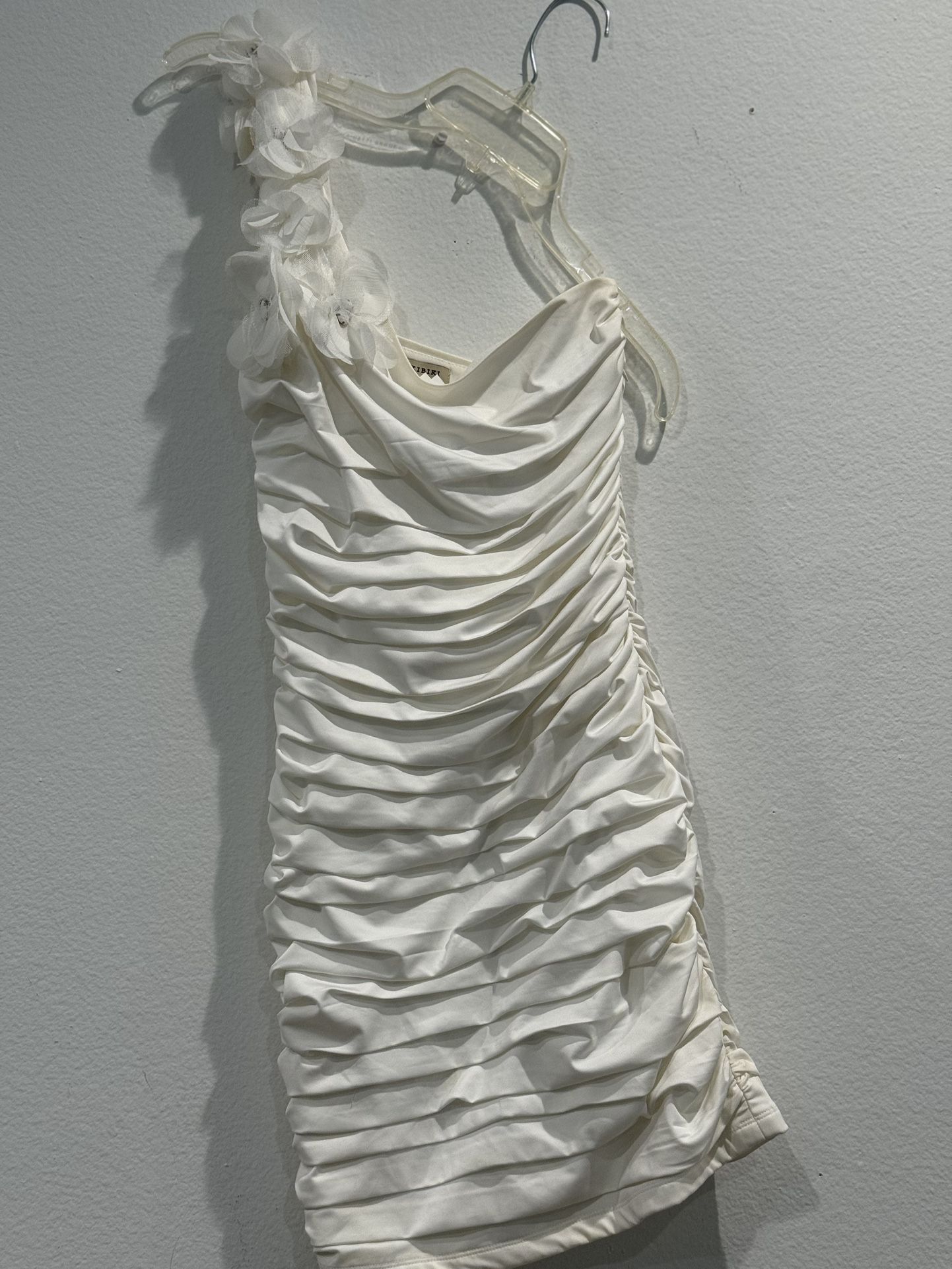 White dress one shoulder 