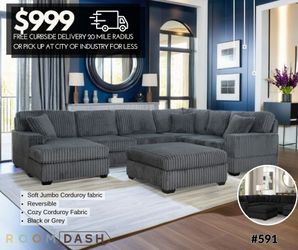 Cozy SOFT sectional Sofa With OTTOMAN
