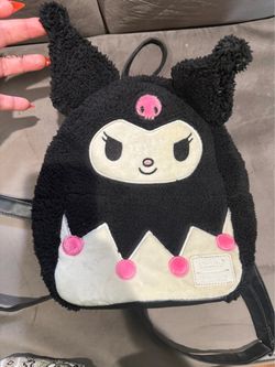 Loungefly Hello Kitty and friends Kuromi Plush fuzzy Mini Backpack