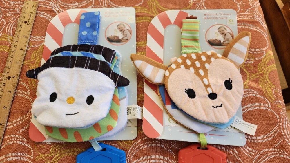 N. Peoria 2 Brand New Baby Infant Crinkle Books Toys 0+ Months Reindeer Snowman From Target Please Read Description For Pick Up Location Options