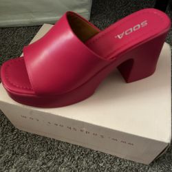 Pink Chunky Heels
