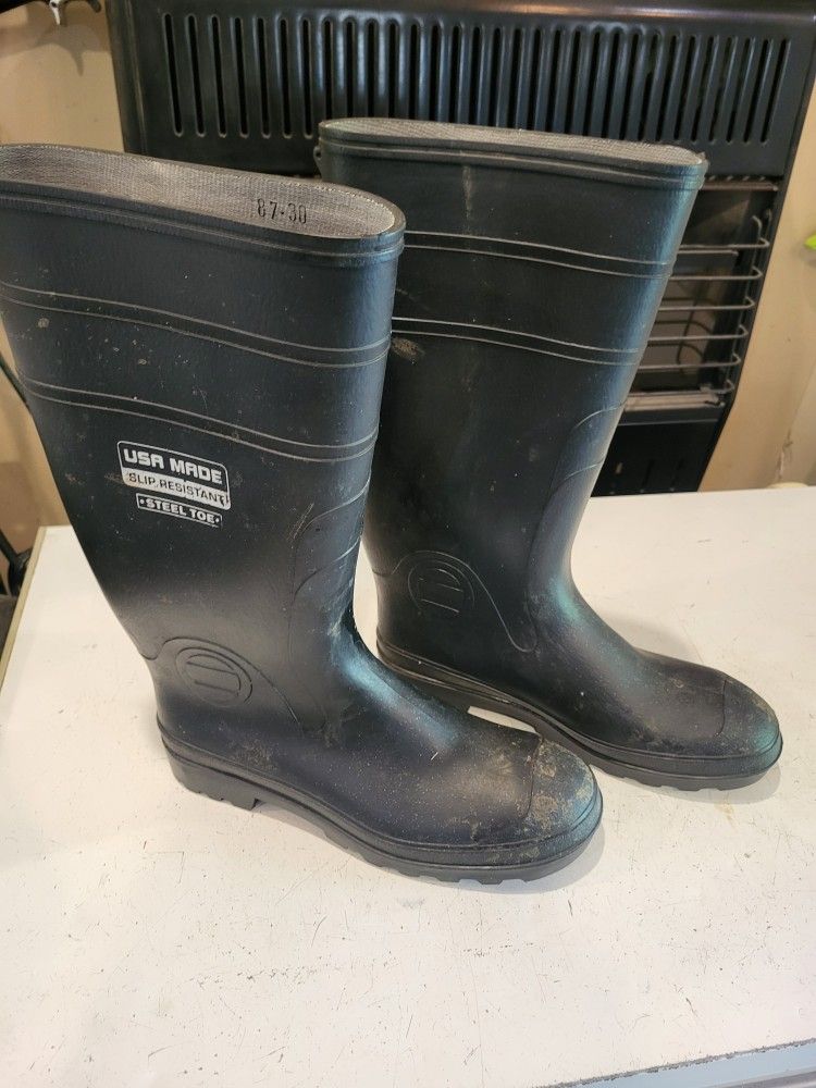 Rubber Steel Toe Boots Mens 11