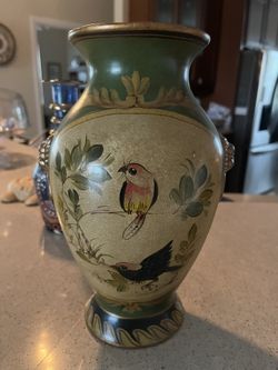 Beautiful Vase Hand, Painted Decorative Birth Design