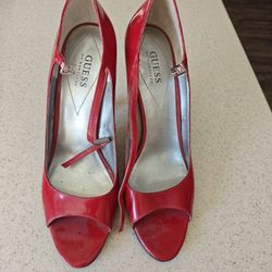 Guess Red Heels Size 10