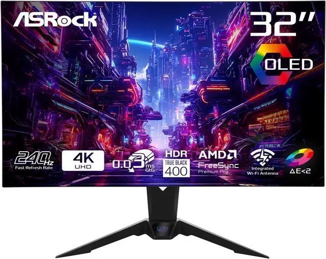 ASRock PGO32UFS WOLED | 32” | DUAL DISPLAY 4K 240HZ & FHD 480HZ |