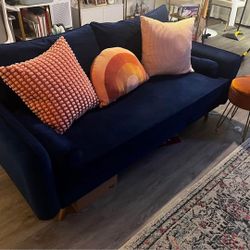 71" Wayfair Mercer41 Velvet Blue Sofa