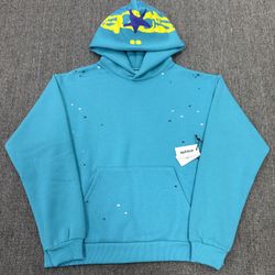 Light Blue Web Sp5der Hoodie