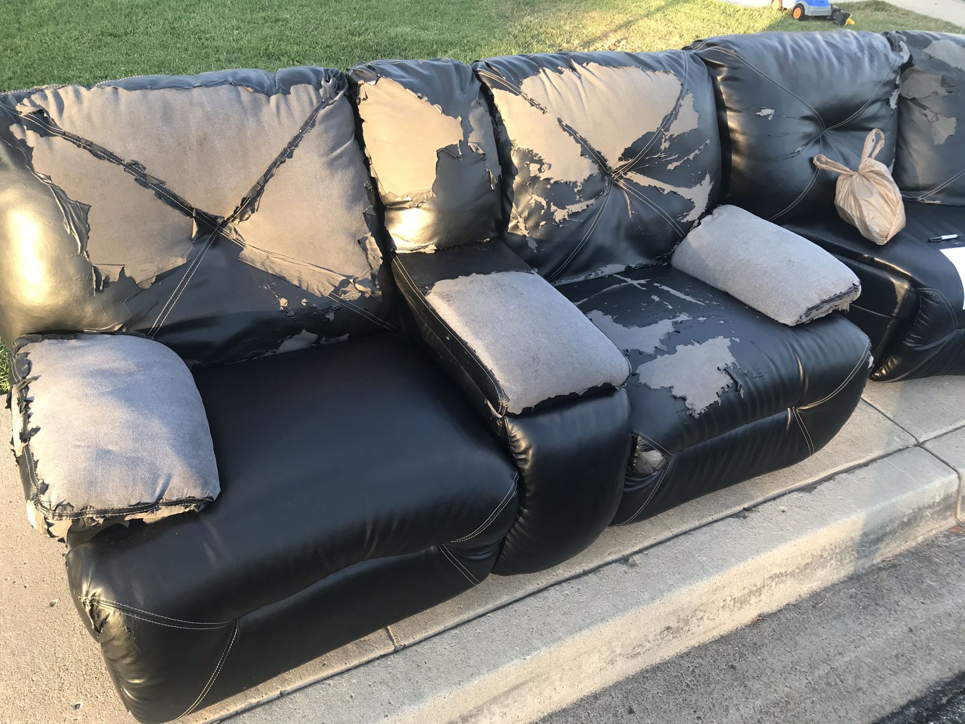 Electric leather sectional couch