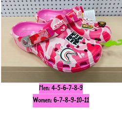 Bape X crocs, pink, new