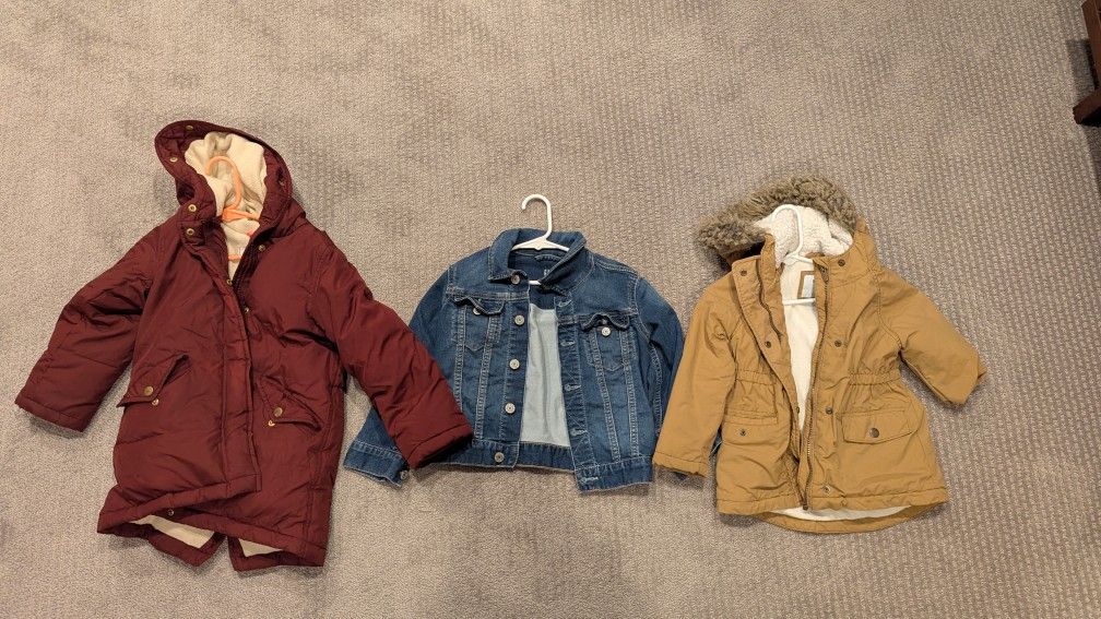 Three 4T Girls Jackets