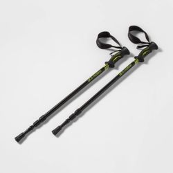 🔥NEW🔥 2pk Adjustable Trekking Poles Black - All In Motion: Aluminum, Rubber Handles
