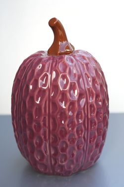 Plum Harvest Textured Ceramic Pumpkin