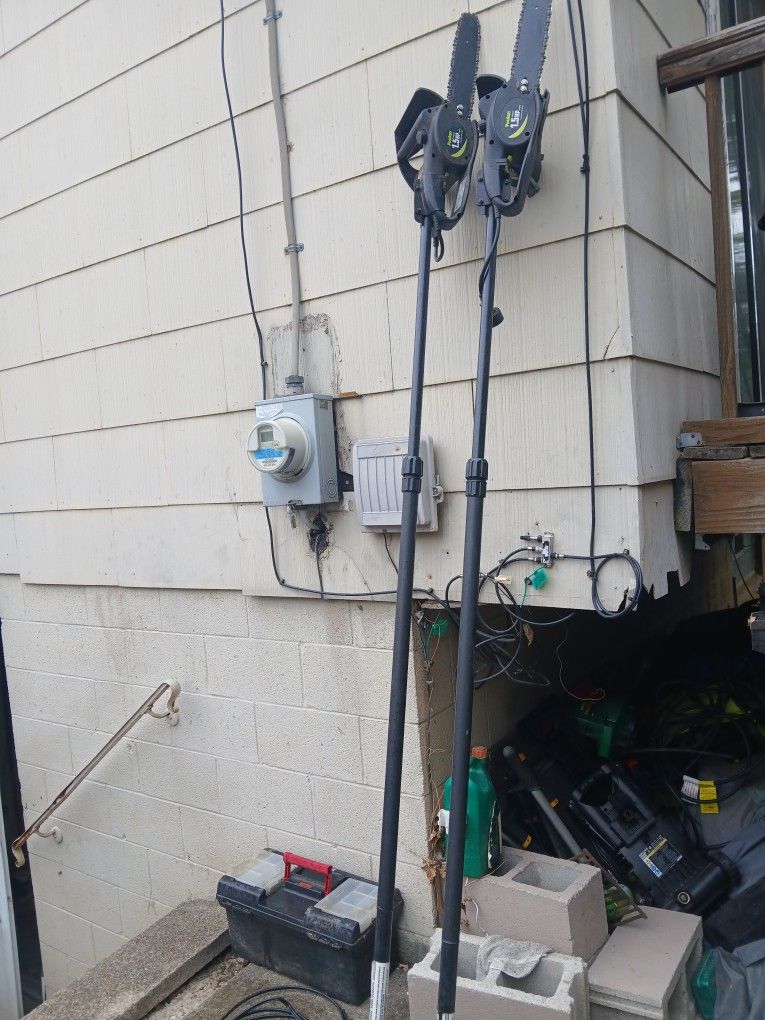 2×Poulon 1.5 Hp electric Pole Saws That Detach Into Regular Hand Held Saw