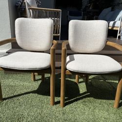 Two Solid Oak Dining/Desk Chairs