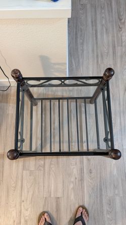 Glass Top Wooden End Table Hand made – Sturdy & Elegant