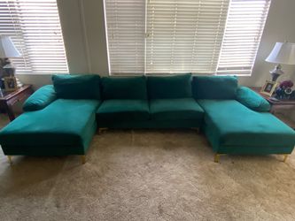 Forest green couch