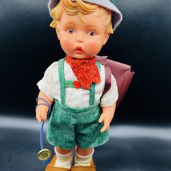 Hummel Goebel Doll School Boy 12”  Backpack Dresses Vintage 1950 Vinyl