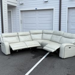 Sectional Couch Power Recliner Leather Delivery Available