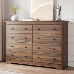N150 8-Drawer Dresser, 55" W Double Dresser For Bedroom 